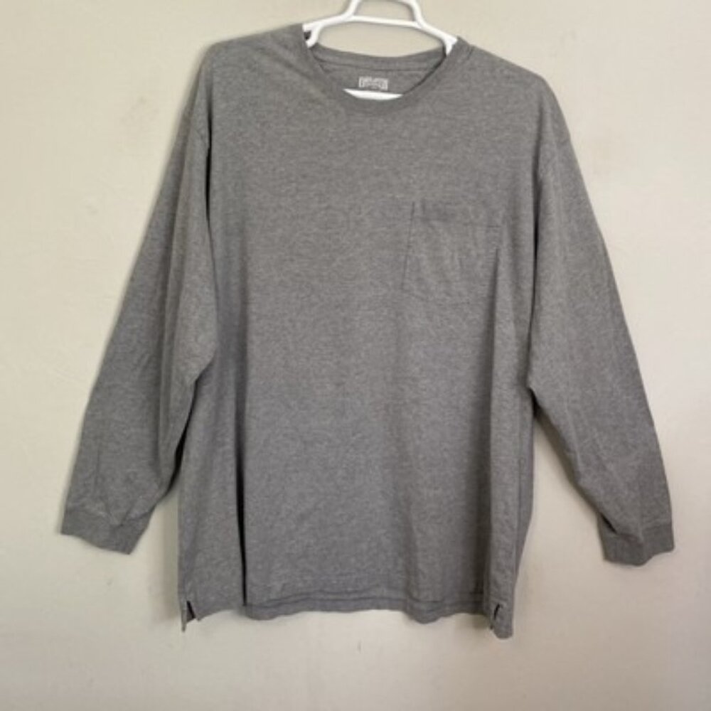 Duluth T shirt LS Heavy Duty Gray Big Tall Gorpcore Mens 3XL Utility Workwear